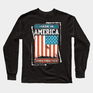 United States of America Flag Born Distressed Novelty Gift Long Sleeve T-Shirt